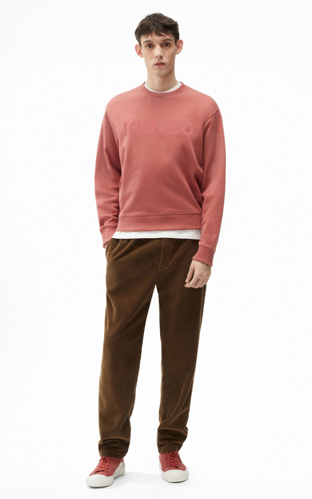 Sweatshirt Kenzo Logo Masculino - Rosa Escuro | 140HWRMGJ